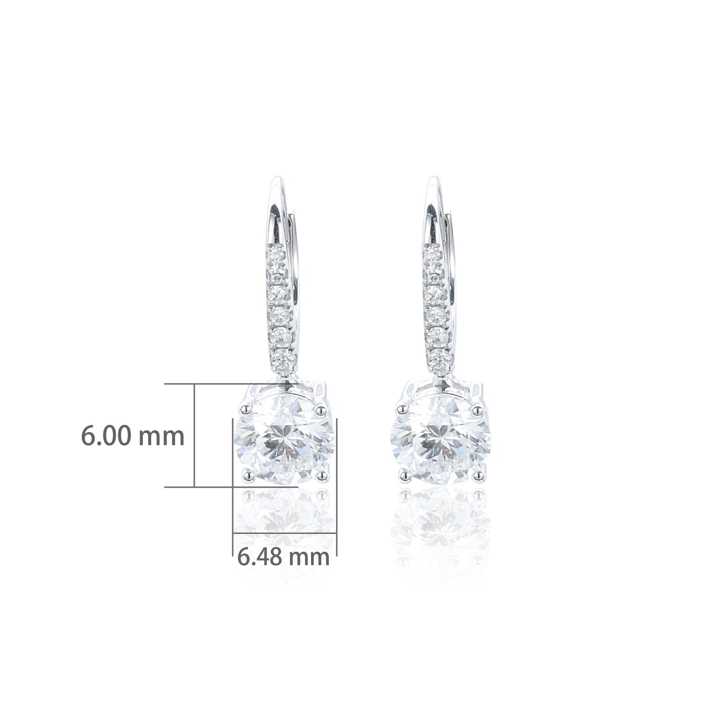 9k/14k/18k white gold 2.22 ctw lab grown h-vs diamond earrings