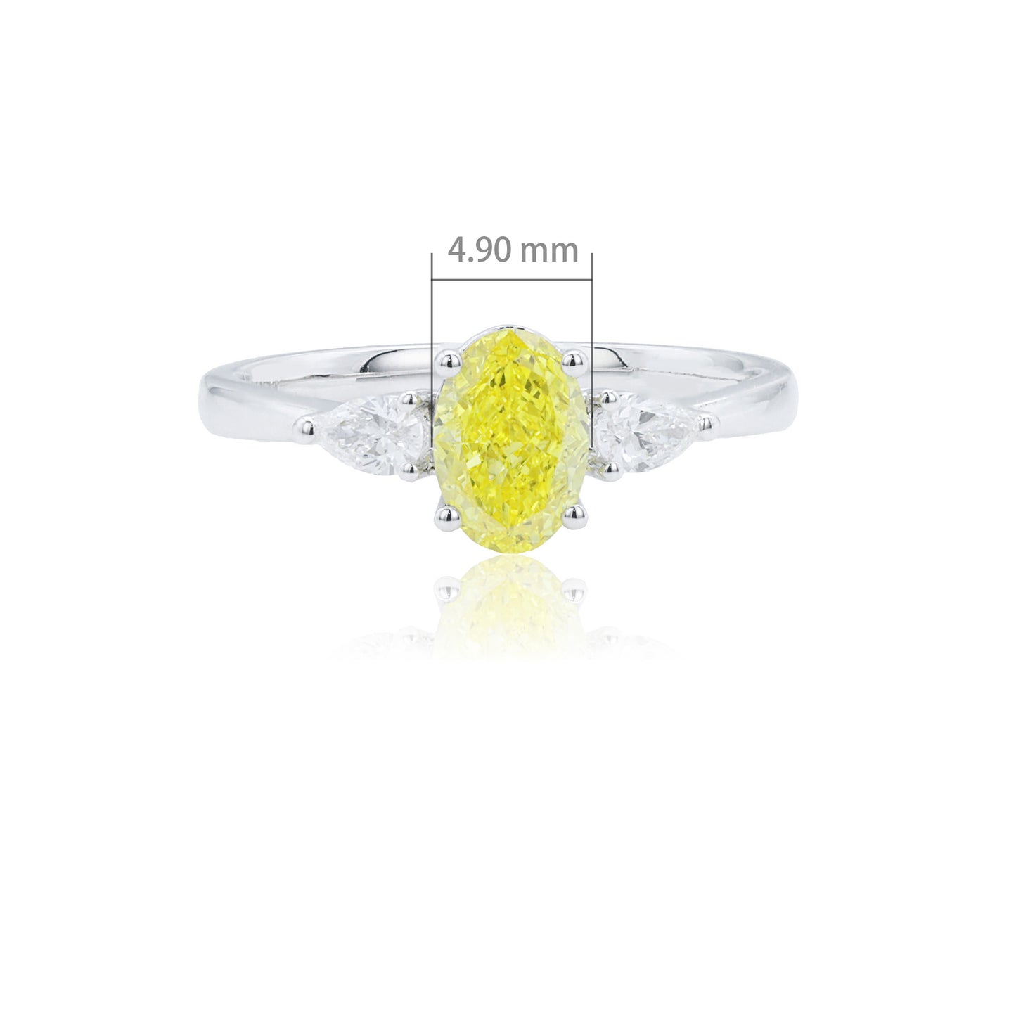 9k/14k/18k white gold 0.96 ctw lab grown fancy yellow diamond & diamond ring