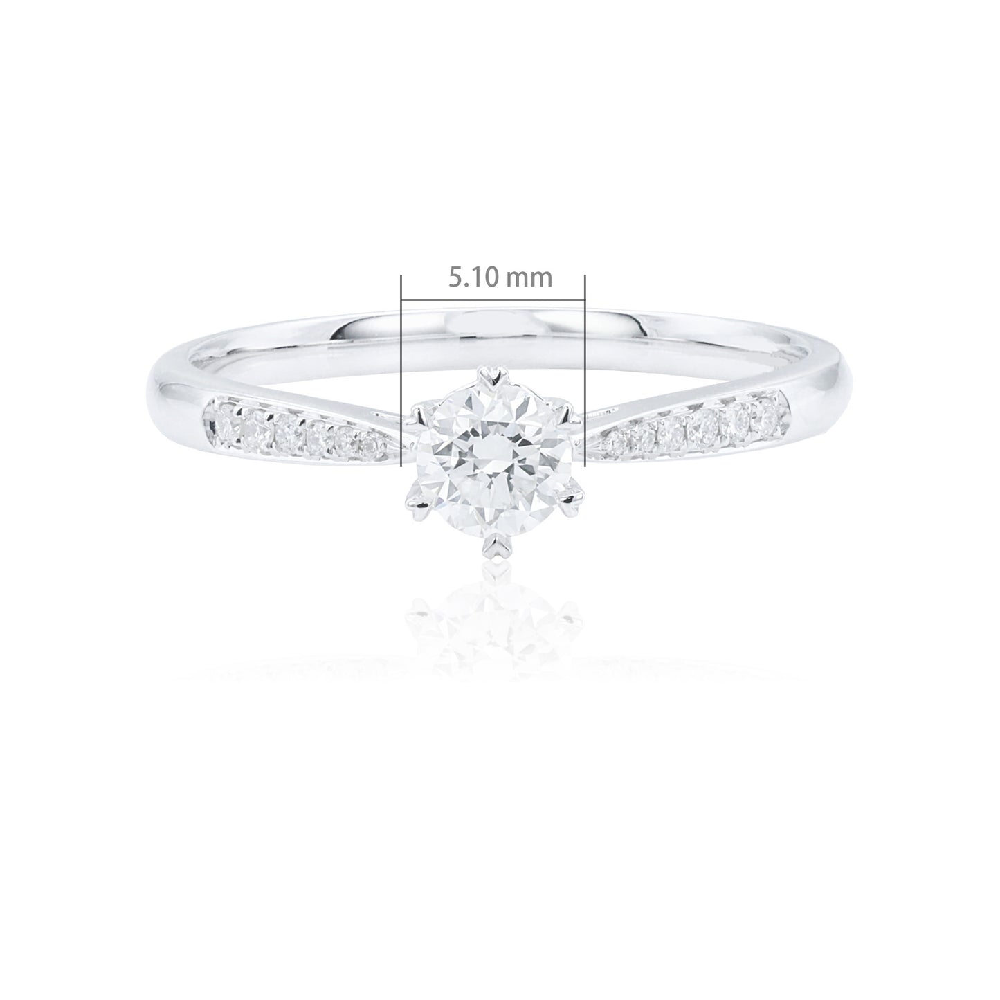 9k/14k/18k white gold 0.37 ctw lab grown h-vs dlamond ring