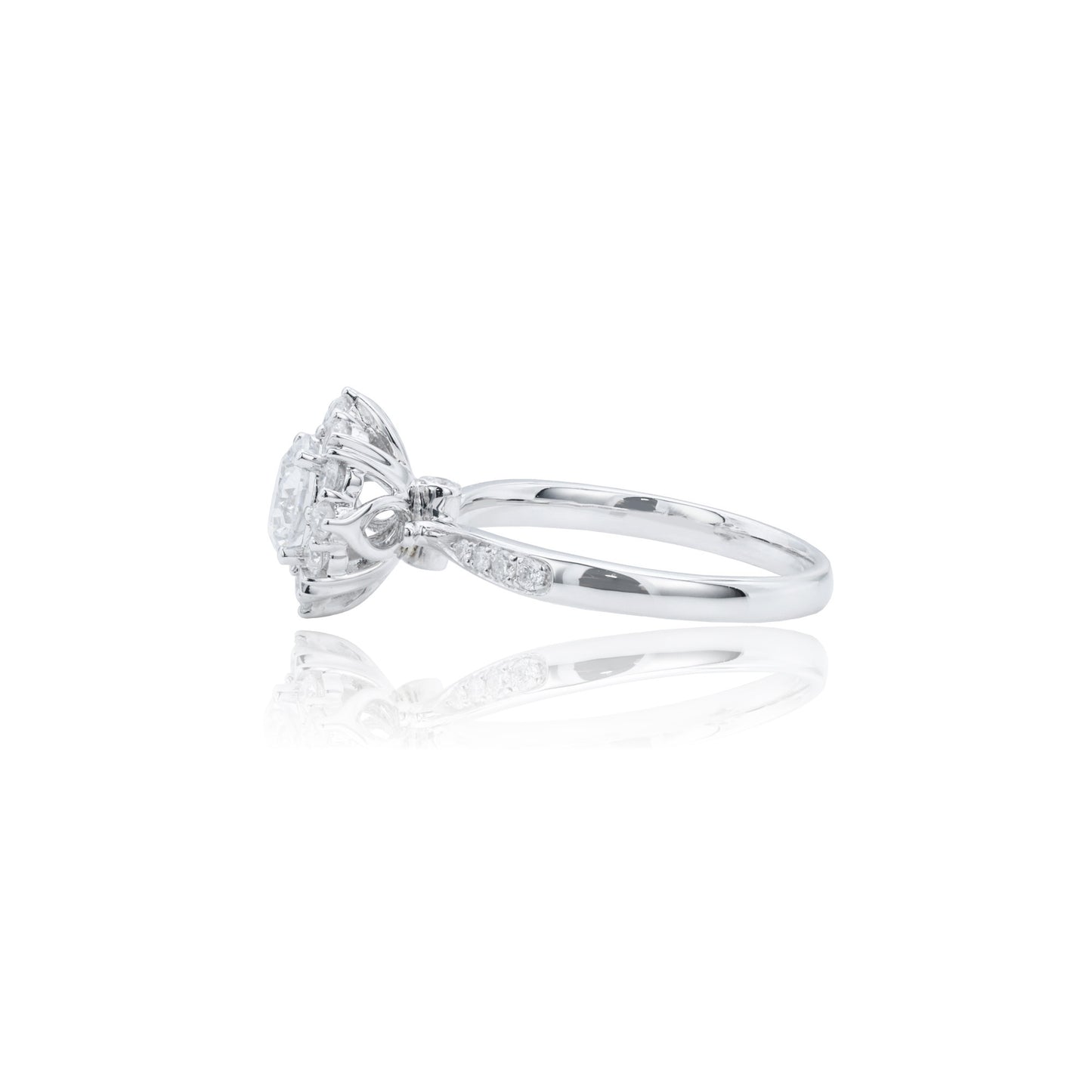 9k/14k/18k white gold 1.52 ctw lab grown h vs diamond ring