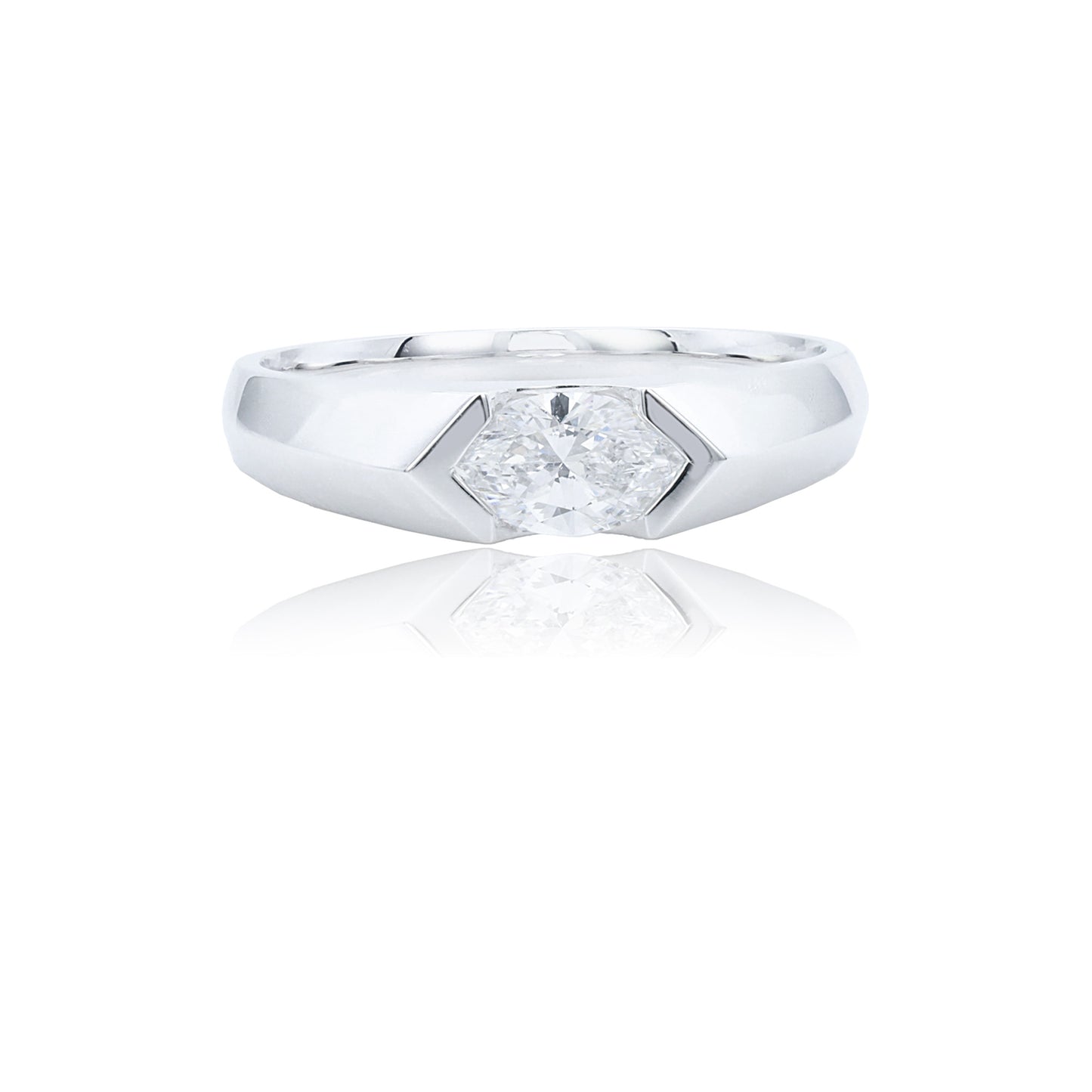 9k/14k/18k white gold 0.53ct lab grown h-vs dlamond ring