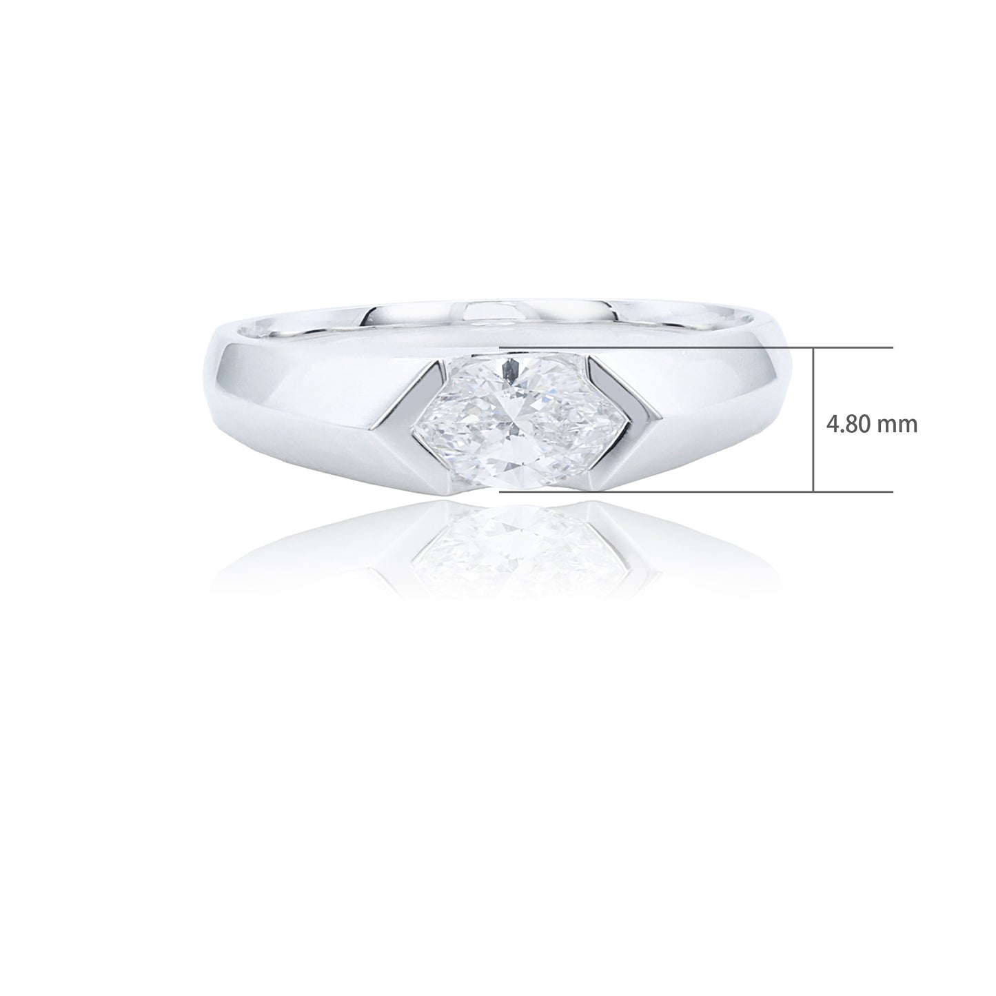 9k/14k/18k white gold 0.53ct lab grown h-vs dlamond ring