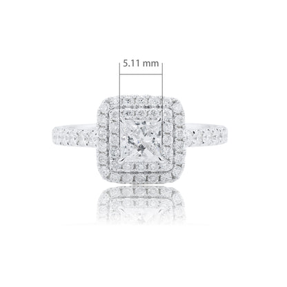 9K/14K/18K WHITE GOLD 1.03 CTW LAB GROWN H VS DIAMOND RING