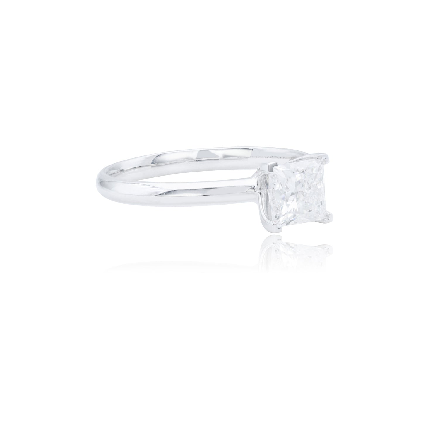 9k/14k/18k white gold 0.86 ctw lab grown h-vs dlamond ring