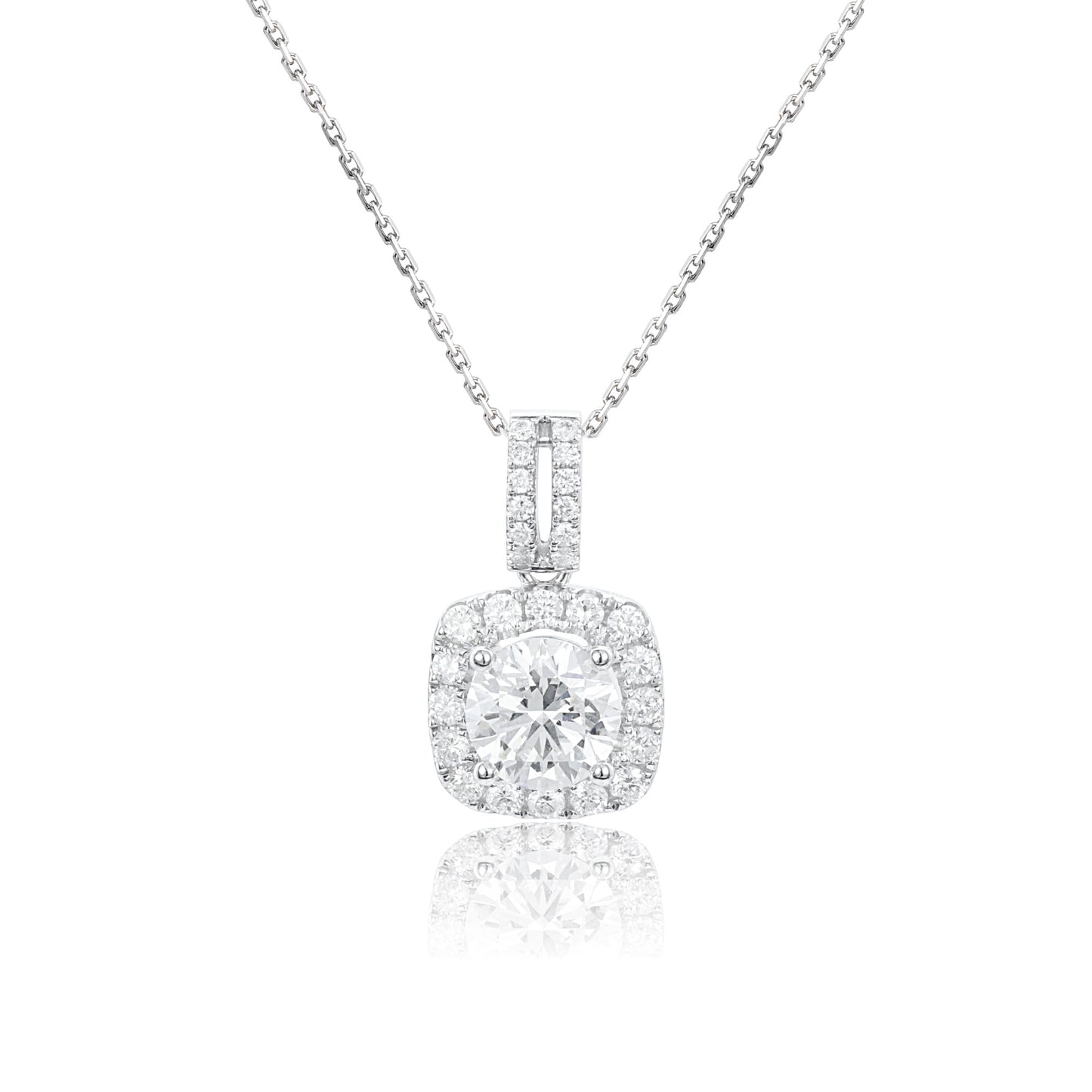 9k/14k/18k white gold 0.83 ctw lab grown h-vs diamond necklace