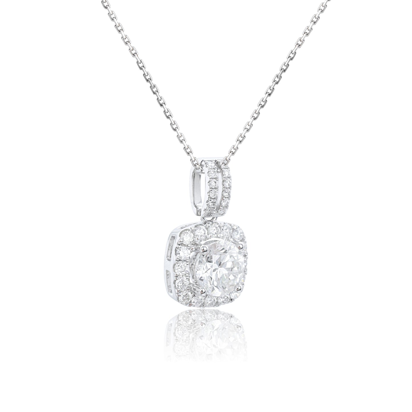 9k/14k/18k white gold 0.83 ctw lab grown h-vs diamond necklace