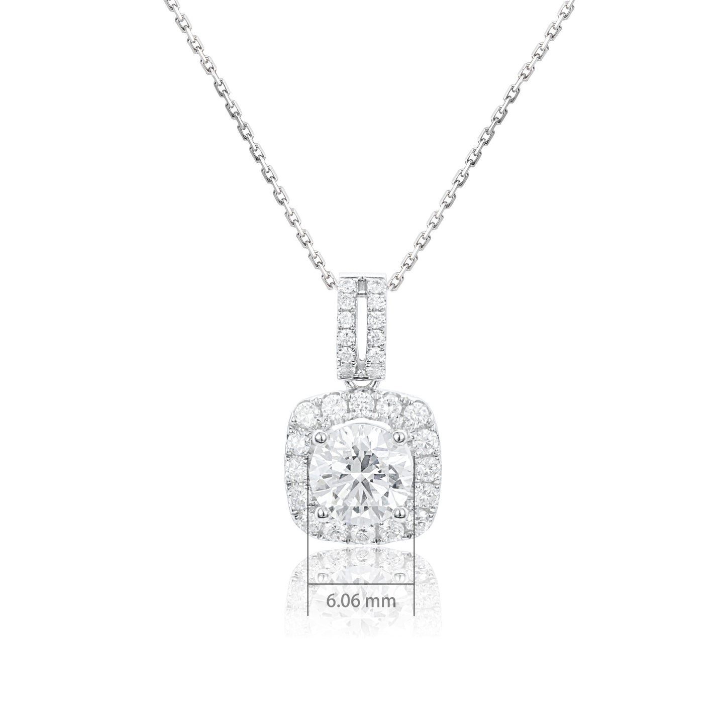 9k/14k/18k white gold 0.83 ctw lab grown h-vs diamond necklace