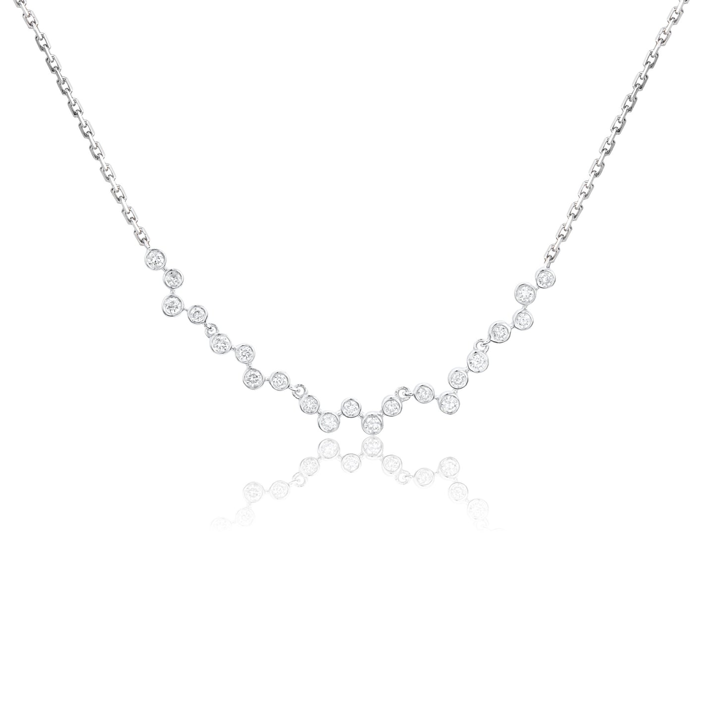 9k/14k/18k white gold 0.22 ctw lab grown h-vs diamond necklace