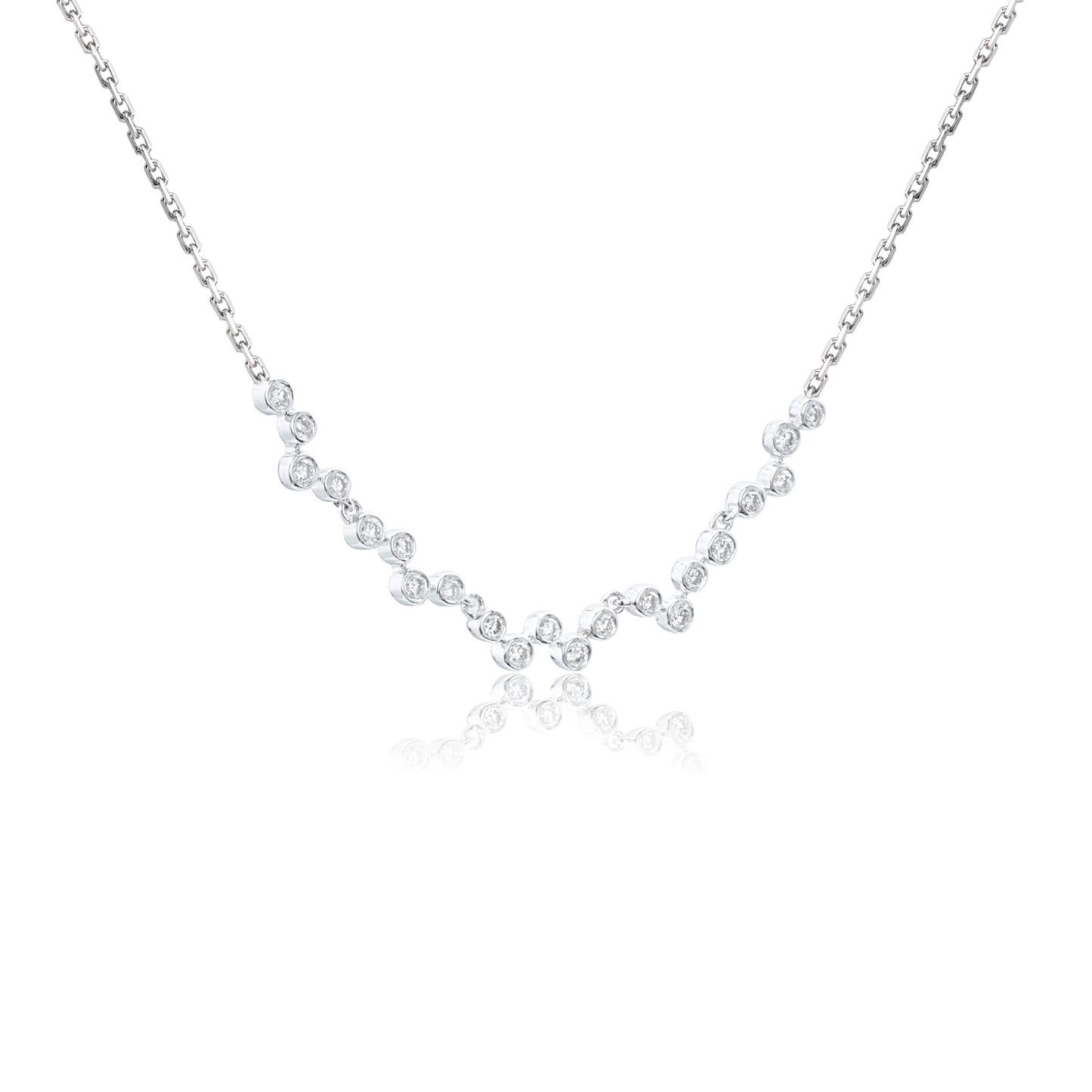 9k/14k/18k white gold 0.22 ctw lab grown h-vs diamond necklace