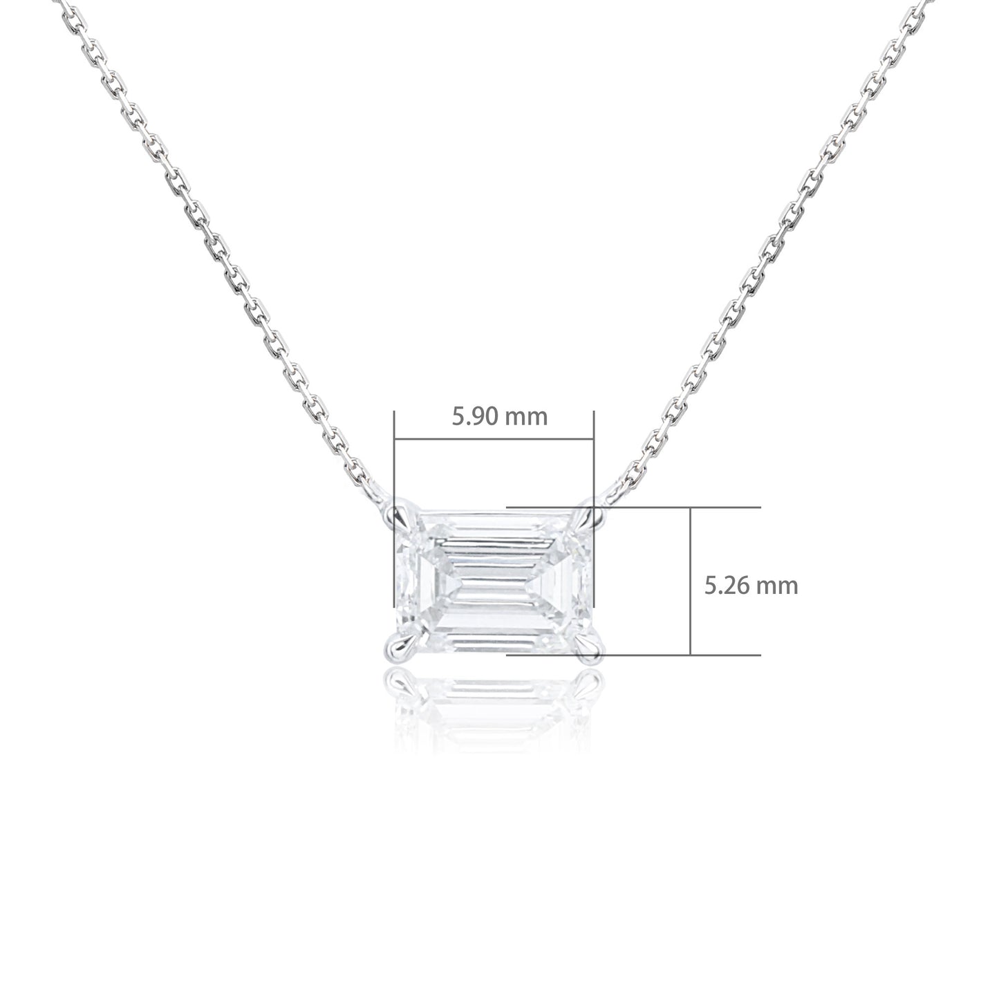 9k/14k/18k white gold 0.51 ctw lab grown h vs diamond necklace