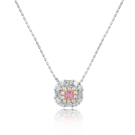 14K/18K GOLD 0.44 CTW FANCY PINK DIAMOND & DIAMOND NECKLACE