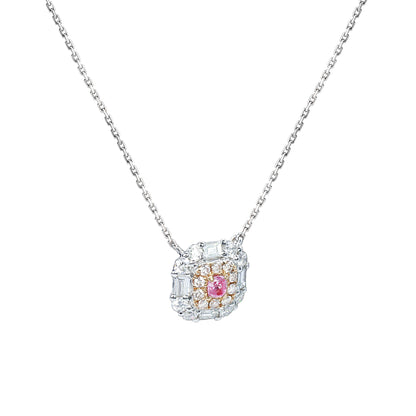 14K/18K GOLD 0.44 CTW FANCY PINK DIAMOND & DIAMOND NECKLACE