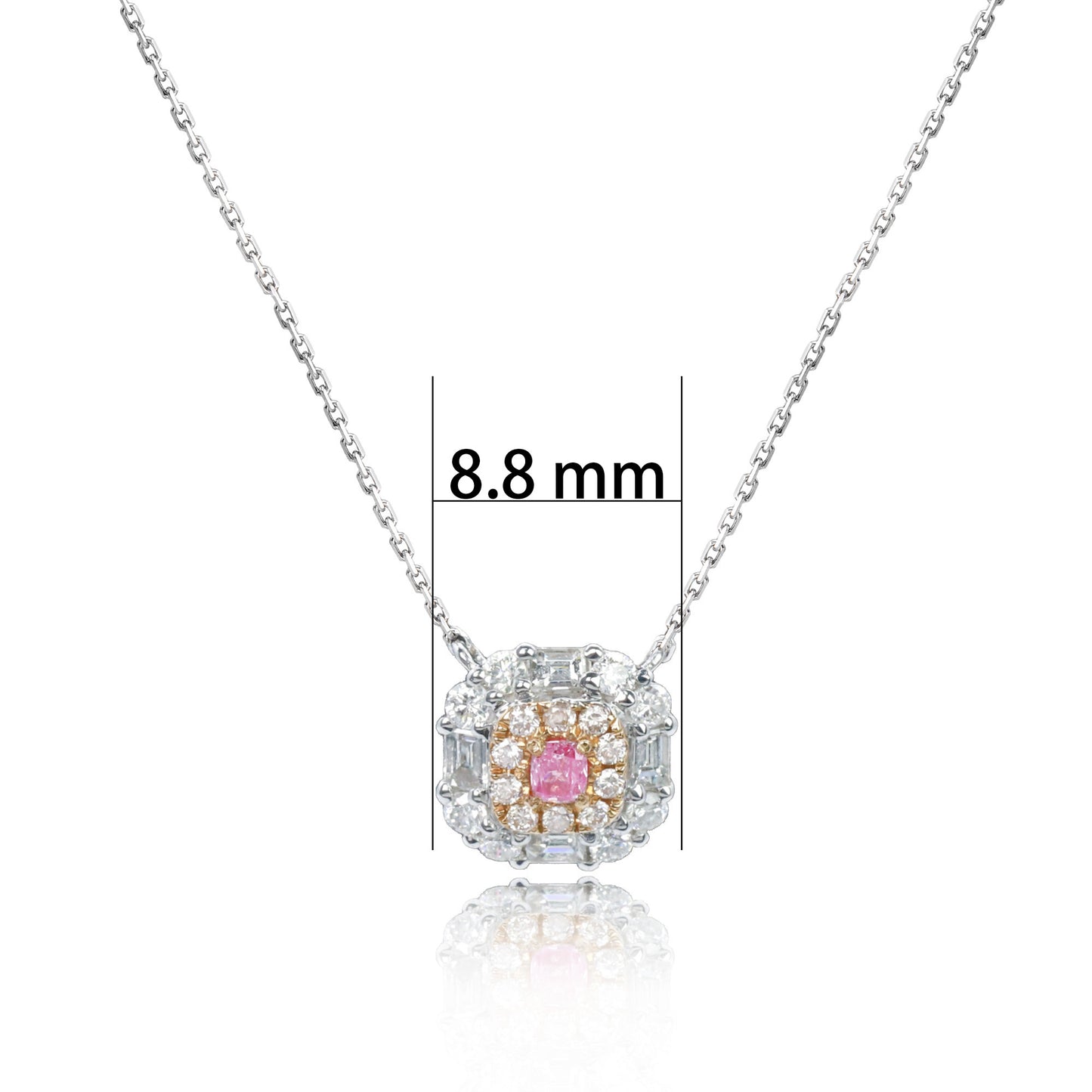 14k/18k gold 0.44 ctw fancy pink diamond & diamond necklace