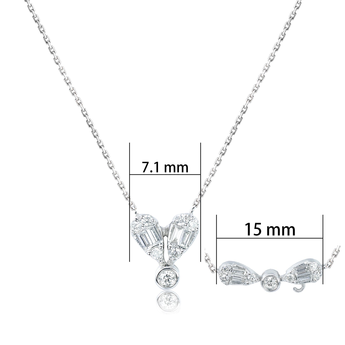 14k/18k white gold 0.12 ctw vs h diamond necklace