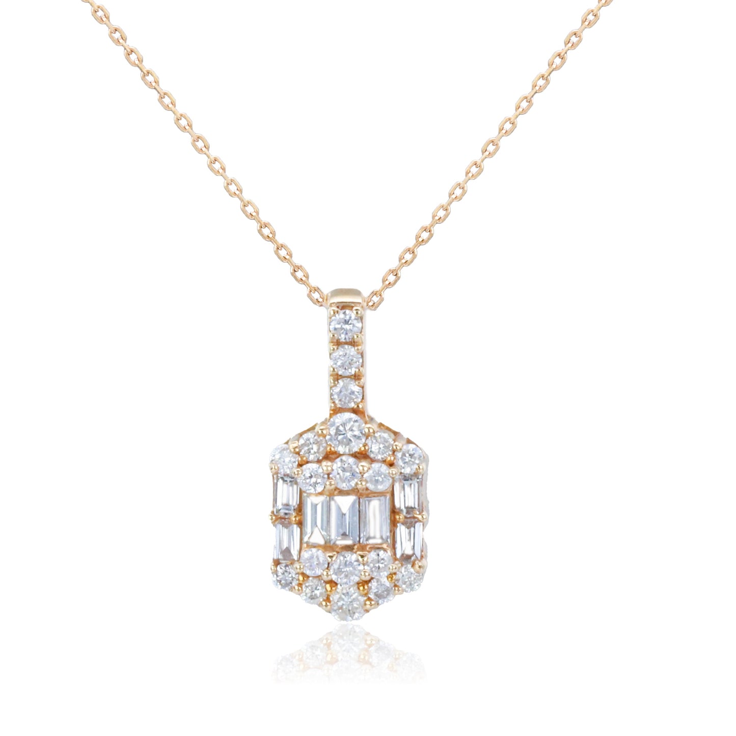 14k/18k rose gold 0.37 ctw vs h diamond necklace