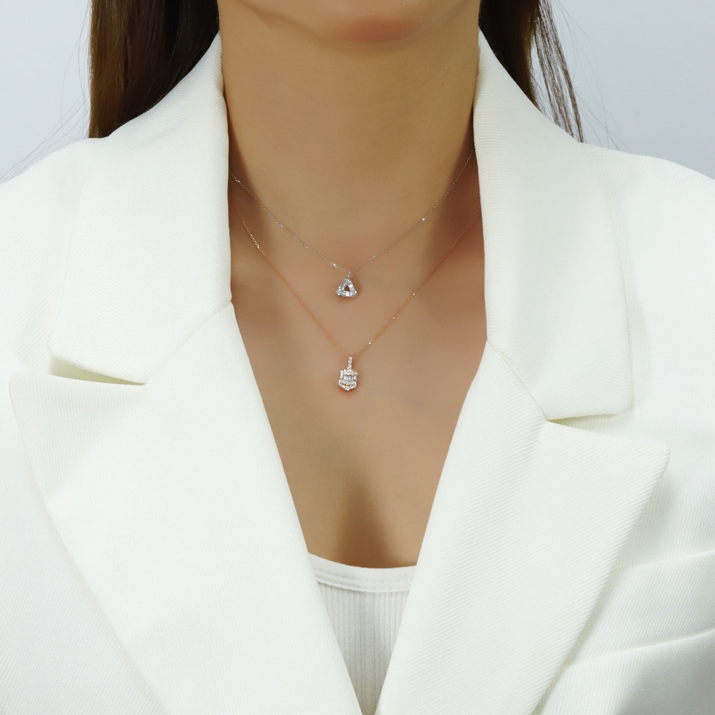 14k/18k rose gold 0.37 ctw vs h diamond necklace