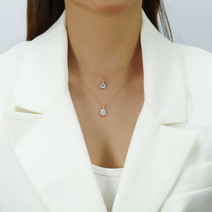 14K/18K ROSE GOLD 0.37 CTW VS H DIAMOND NECKLACE