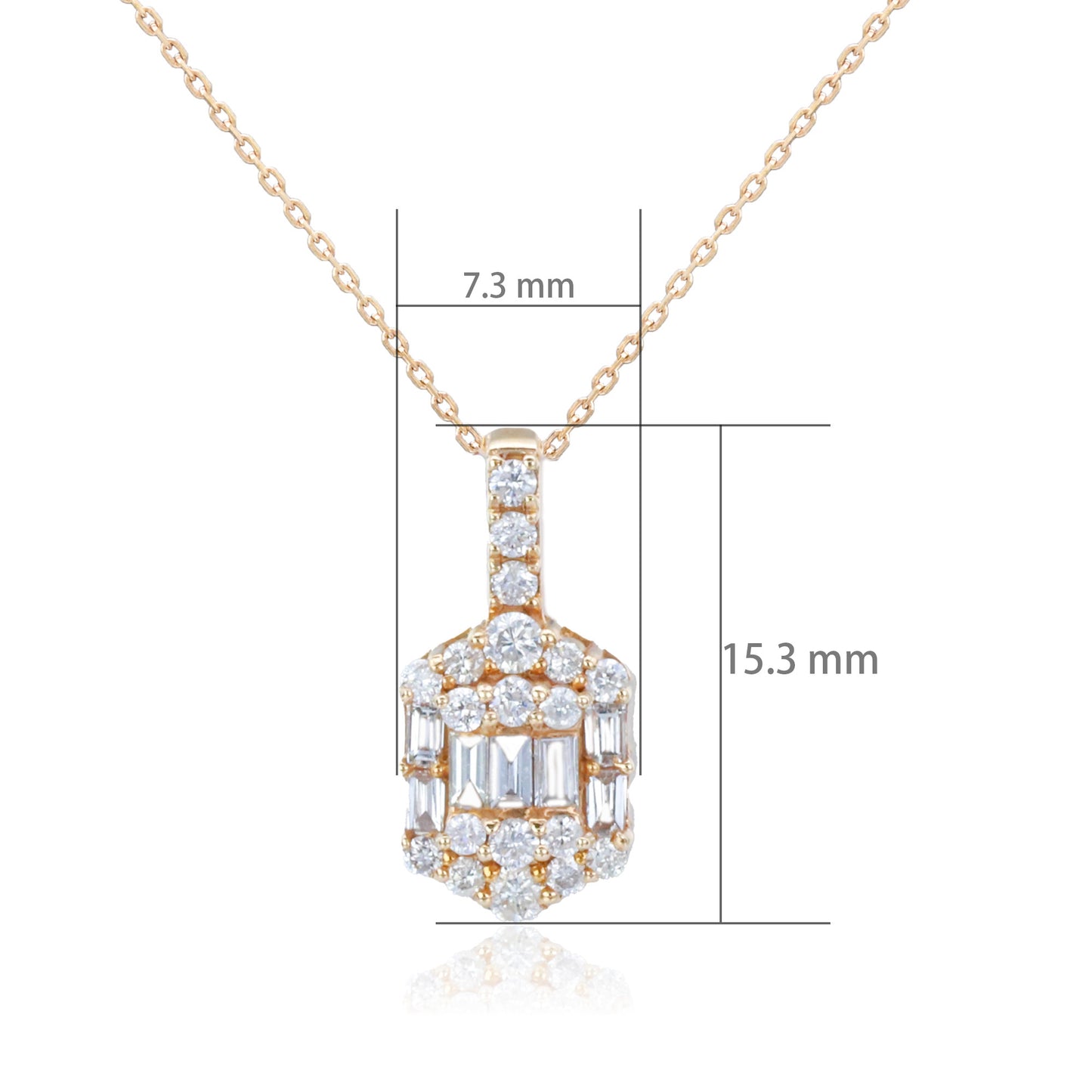 14k/18k rose gold 0.37 ctw vs h diamond necklace