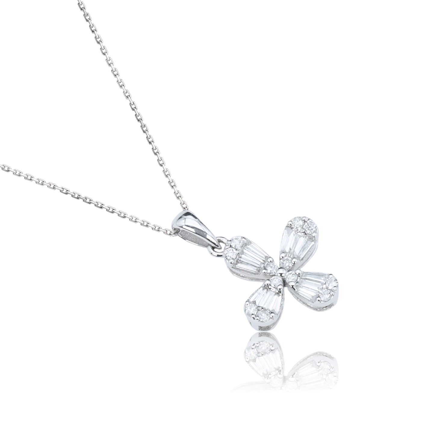 14k/18k white gold 0.26 ctw vs h diamond necklace