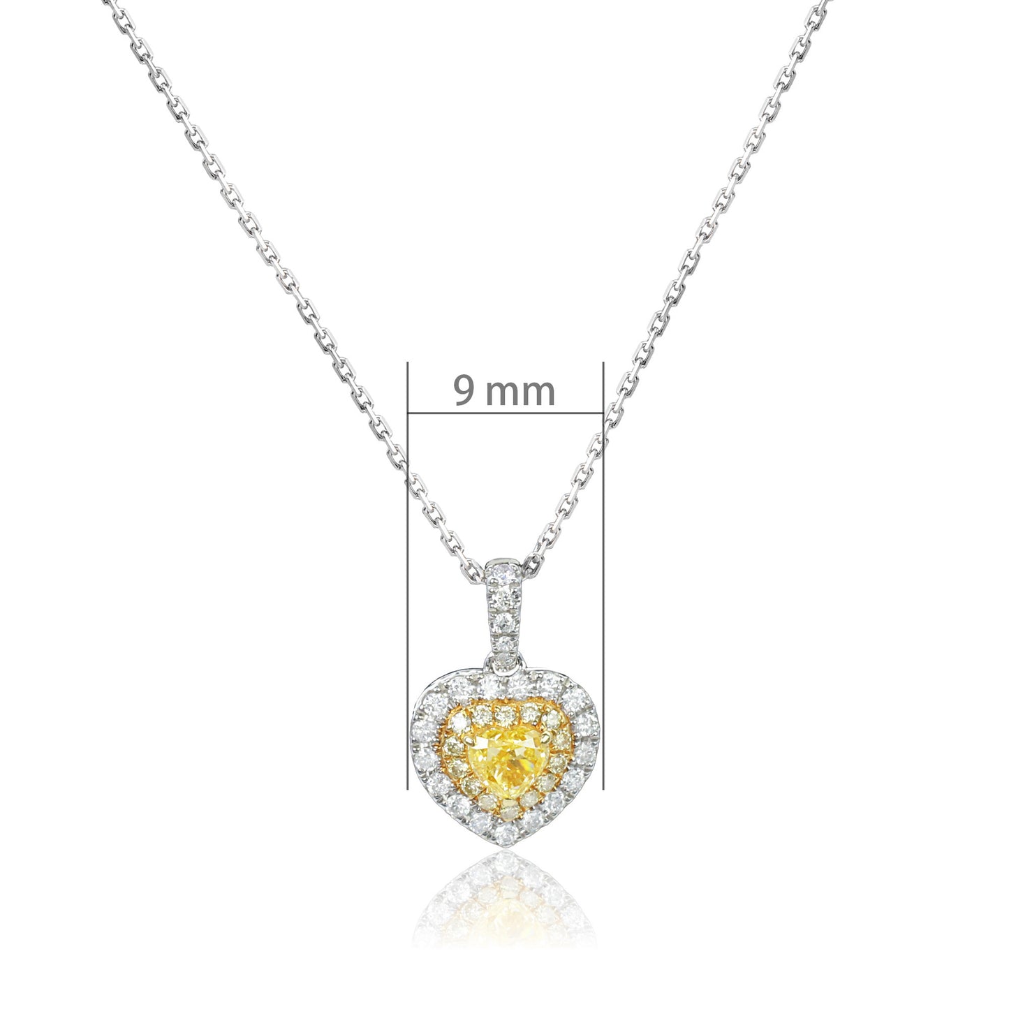 14k/18k white gold 0.42 ctw yellow diamond & diamond necklace