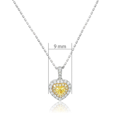 14K/18K WHITE GOLD 0.42 CTW YELLOW DIAMOND & DIAMOND NECKLACE