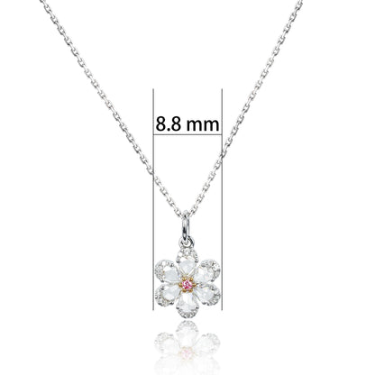 14/18K GOLD 0.33 CTW FANCY PINK DIAMOND & DIAMOND NECKLACE