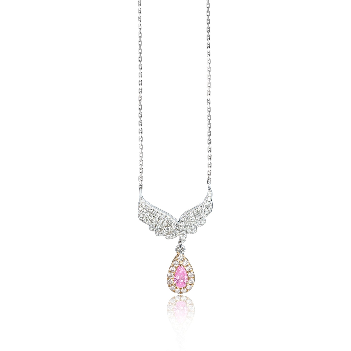 14k/18k gold 0.30 ctw fancy pink diamond & diamond necklace