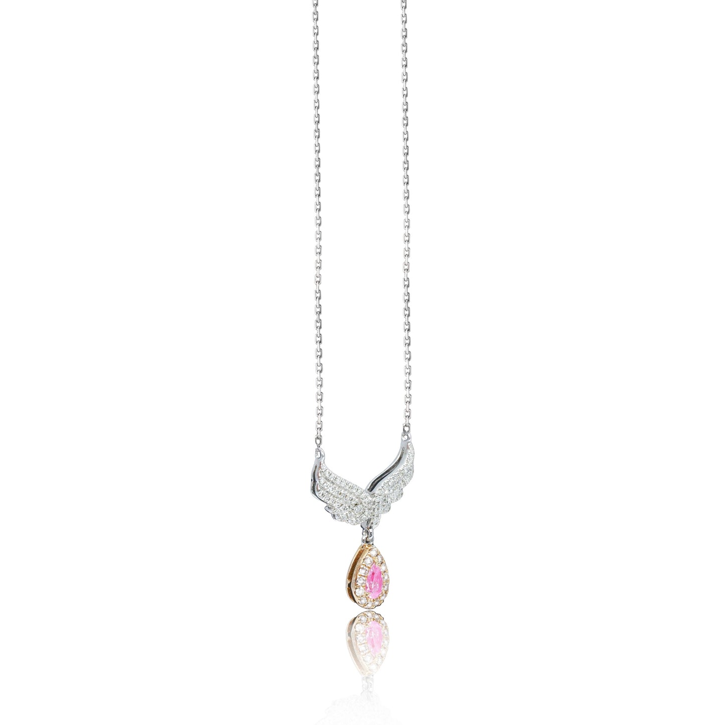 14k/18k gold 0.30 ctw fancy pink diamond & diamond necklace