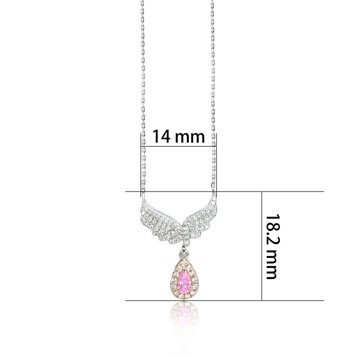 14k/18k gold 0.30 ctw fancy pink diamond & diamond necklace