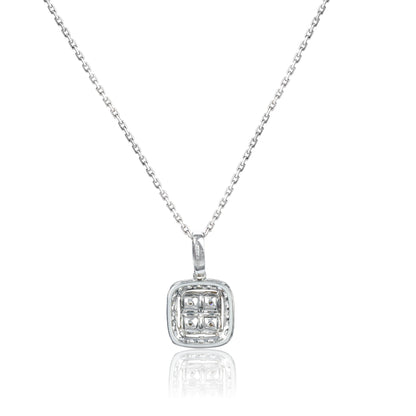 14K/18K WHITE GOLD 0.64 CTW YELLOW DIAMOND & DIAMOND NECKLACE