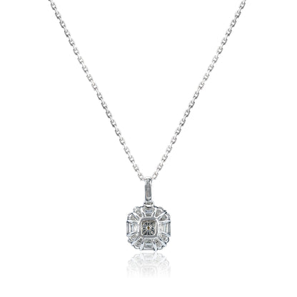 14K/18K WHITE GOLD 0.56 CTW YELLOW DIAMOND & DIAMOND NECKLACE