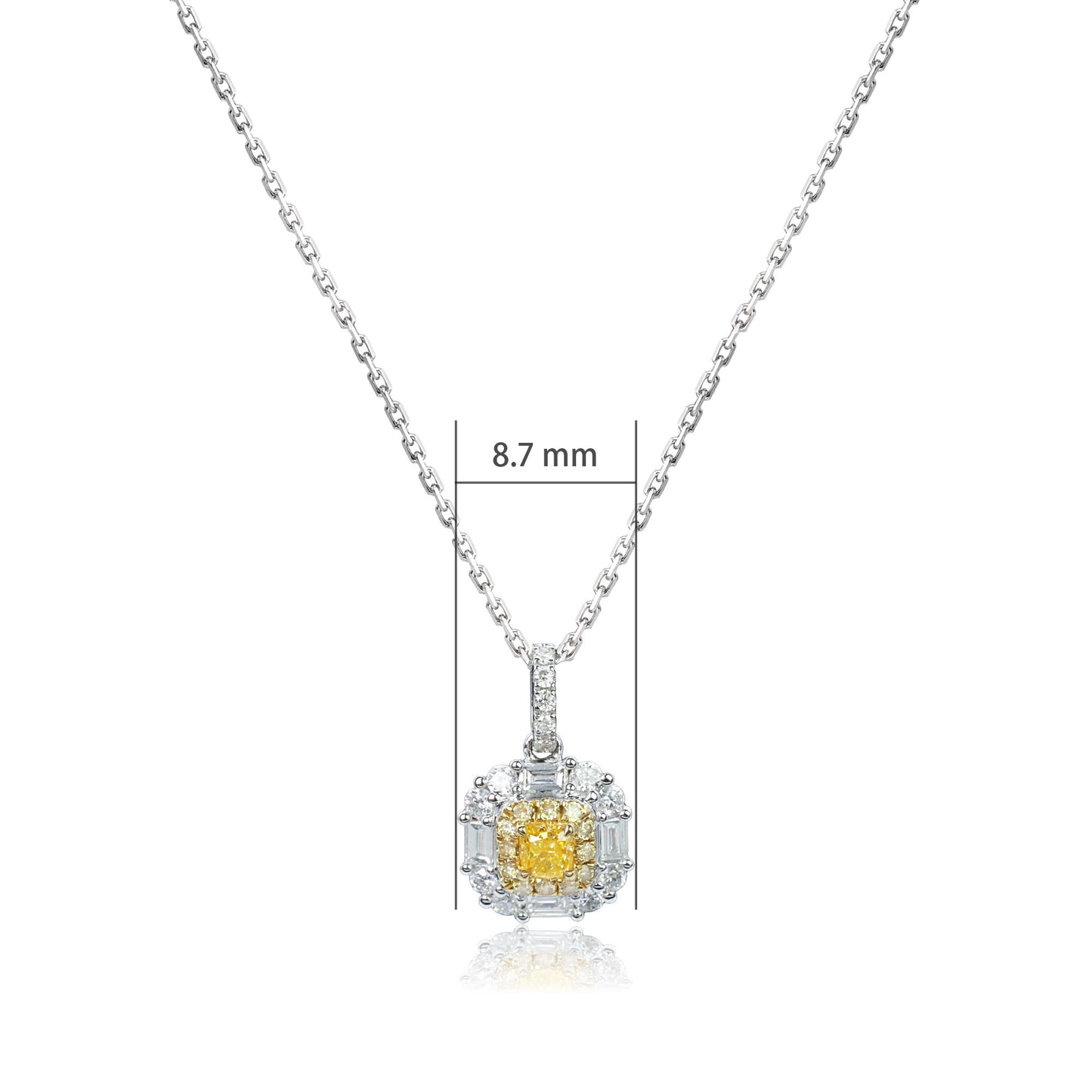 14k/18k white gold 0.56 ctw yellow diamond & diamond necklace