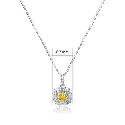 14K/18K WHITE GOLD 0.56 CTW YELLOW DIAMOND & DIAMOND NECKLACE