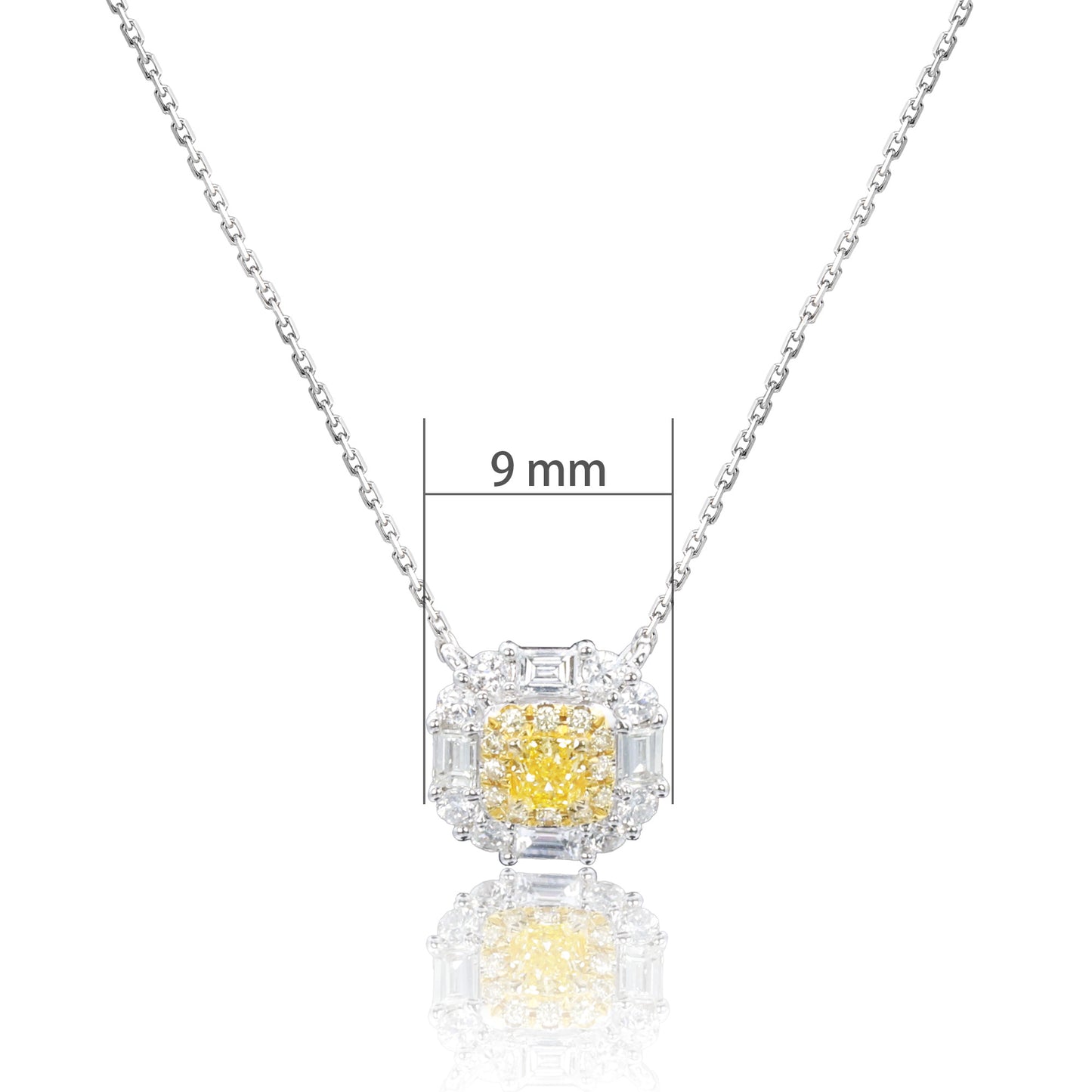 14k/18k white gold 0.48 ctw yellow diamond & diamond necklace