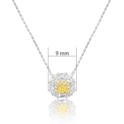 14K/18K WHITE GOLD 0.48 CTW YELLOW DIAMOND & DIAMOND NECKLACE