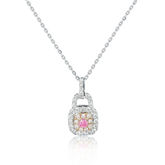 14K/18K GOLD 0.39 CTW FANCY PINK DIAMOND & DIAMOND NECKLACE