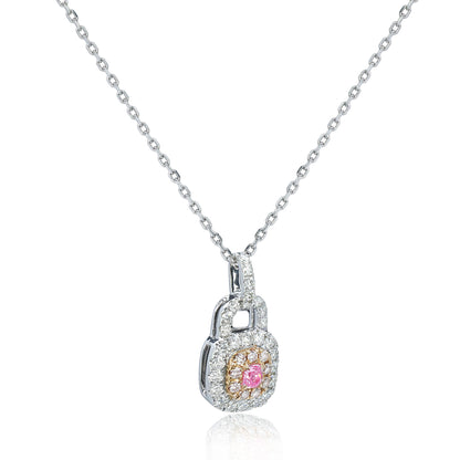 14K/18K GOLD 0.39 CTW FANCY PINK DIAMOND & DIAMOND NECKLACE