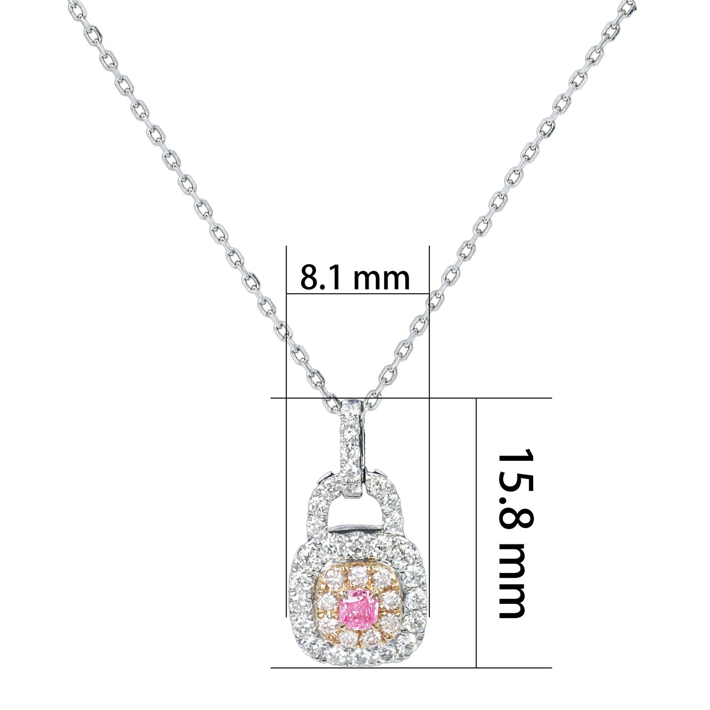 14k/18k gold 0.39 ctw fancy pink diamond & diamond necklace