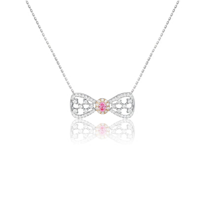 14K/18K WHITE GOLD 0.63 CTW PINK DIAMOND & DIAMOND NECKLACE