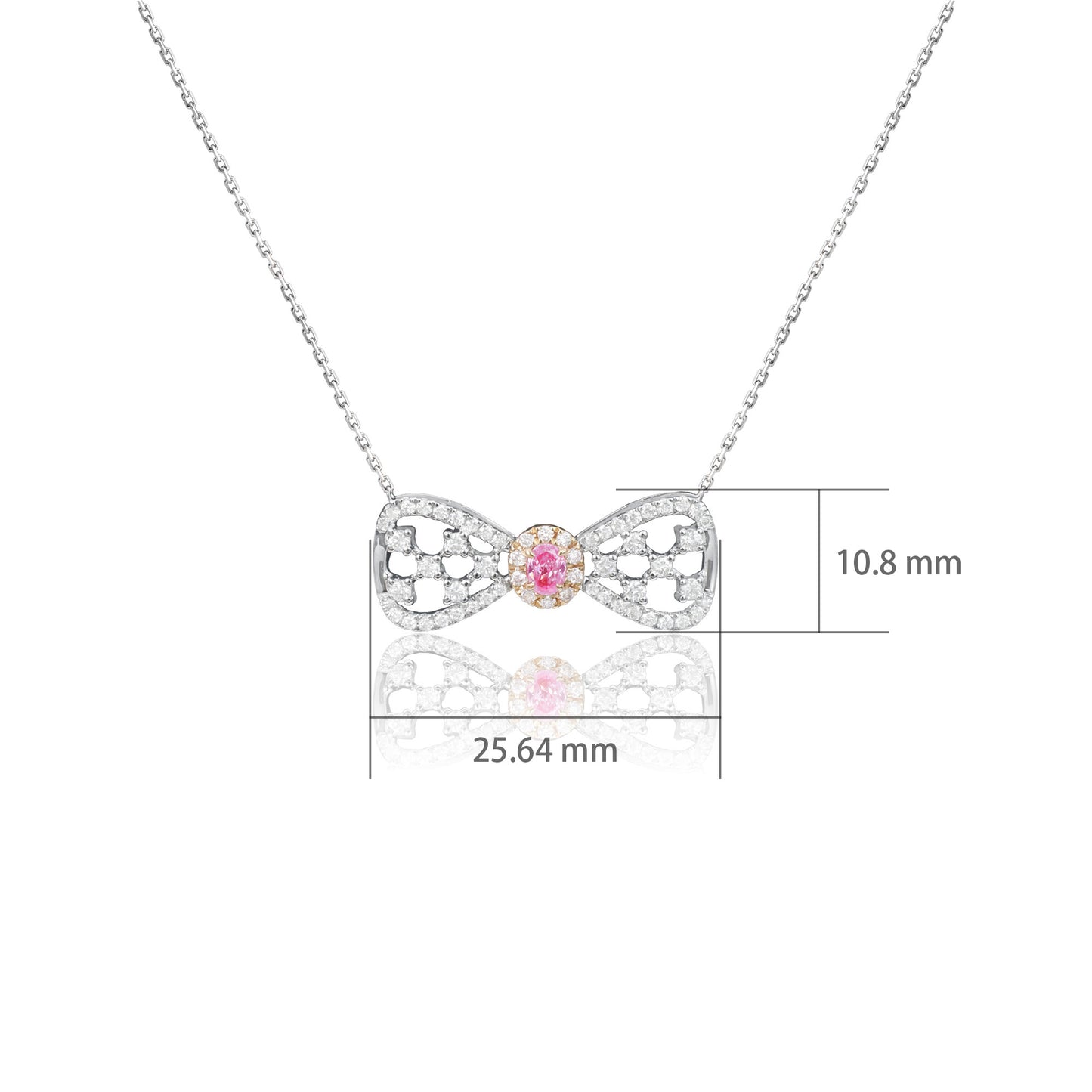 14k/18k white gold 0.63 ctw pink diamond & diamond necklace