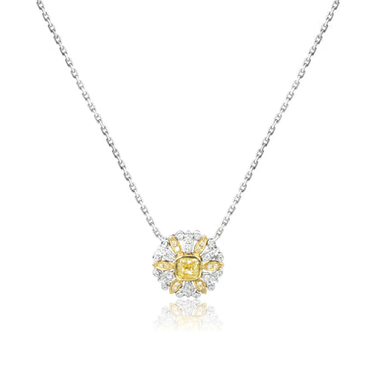 14K/18K WHITE DIAMOND 0.39 CTW YELLOW DIAMOND & DIAMOND NECKLACE