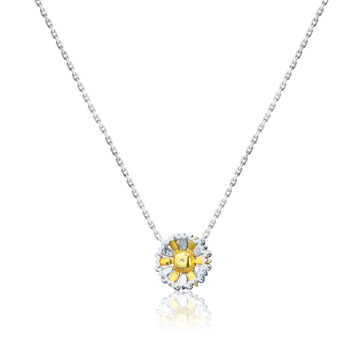 14k/18k white diamond 0.39 ctw yellow diamond & diamond necklace