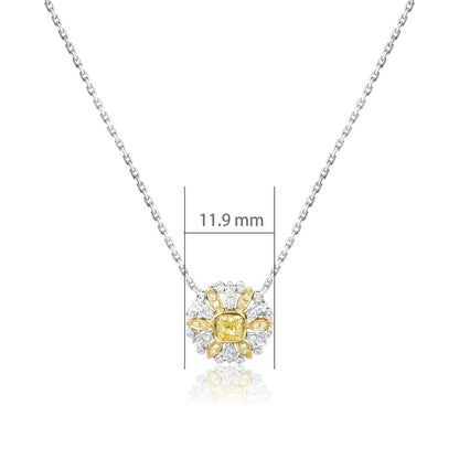 14K/18K WHITE DIAMOND 0.39 CTW YELLOW DIAMOND & DIAMOND NECKLACE