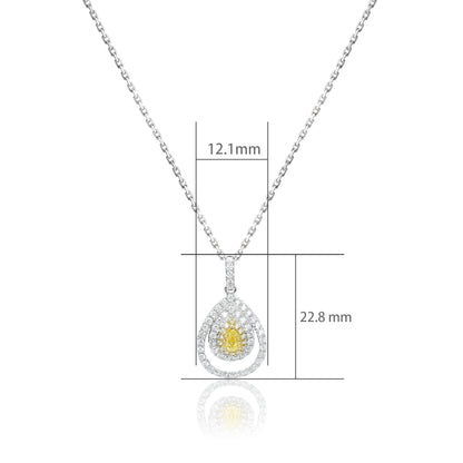 14K/18K WHITE GOLD 0.68 CTW NATURAL FANCY YELLOW DIAMOND & DIAMOND NECKLACE