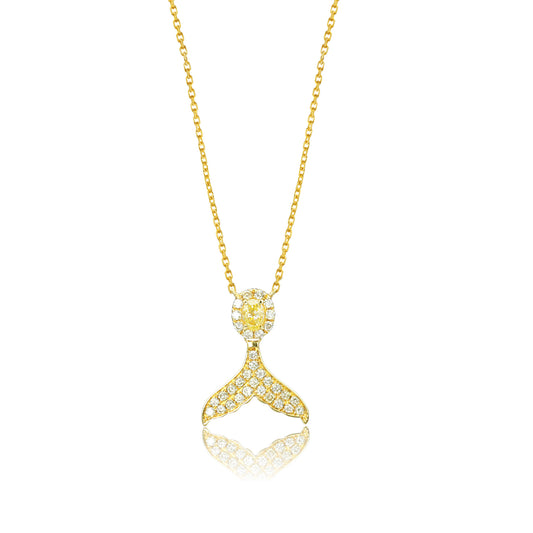 14K/18K GOLD 0.24 CTW YELLOW DIAMOND AND DIAMOND NECKLACE