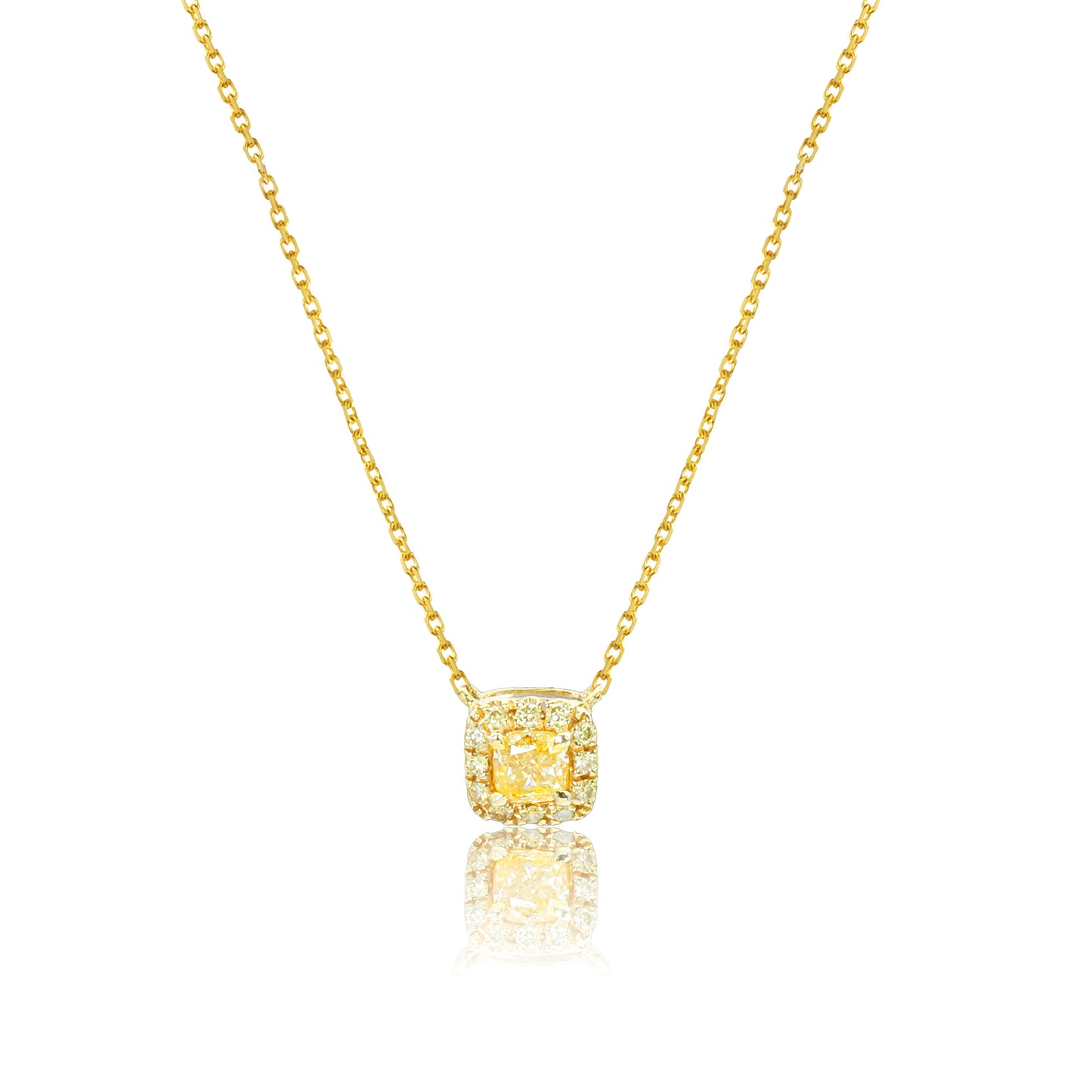 14k/18k gold 0.20 ctw yellow diamond necklace