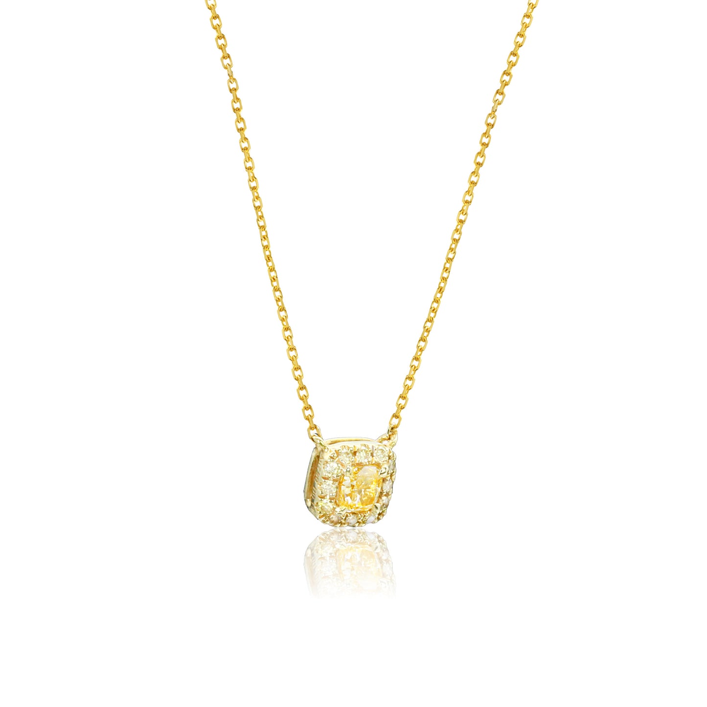 14k/18k gold 0.20 ctw yellow diamond necklace