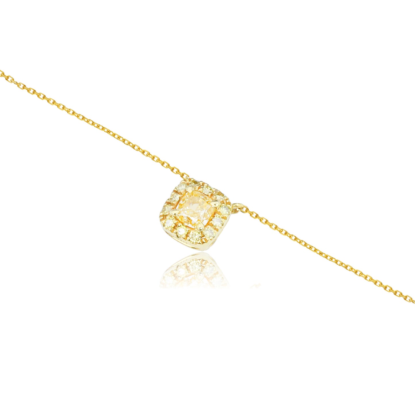 14k/18k gold 0.20 ctw yellow diamond necklace