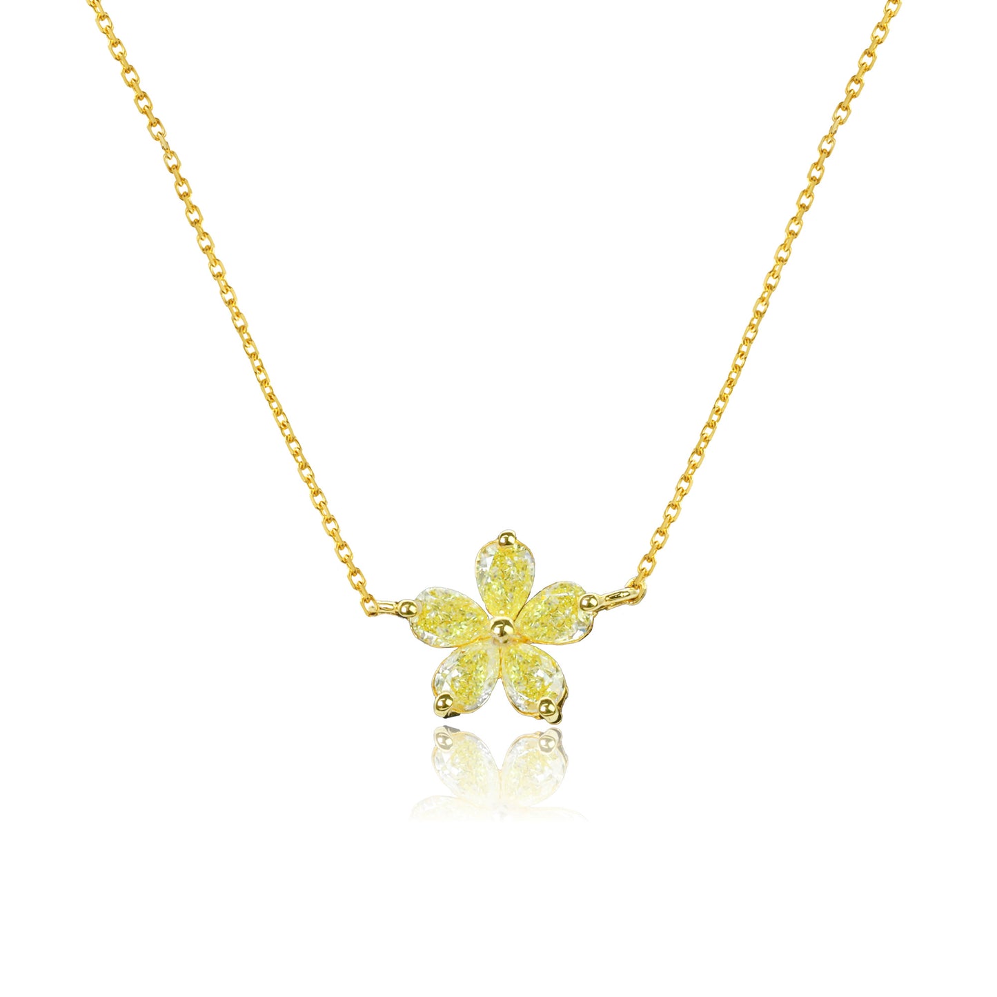 14k/18k yellow gold 0.45 ctw fancy yellow diamond necklace