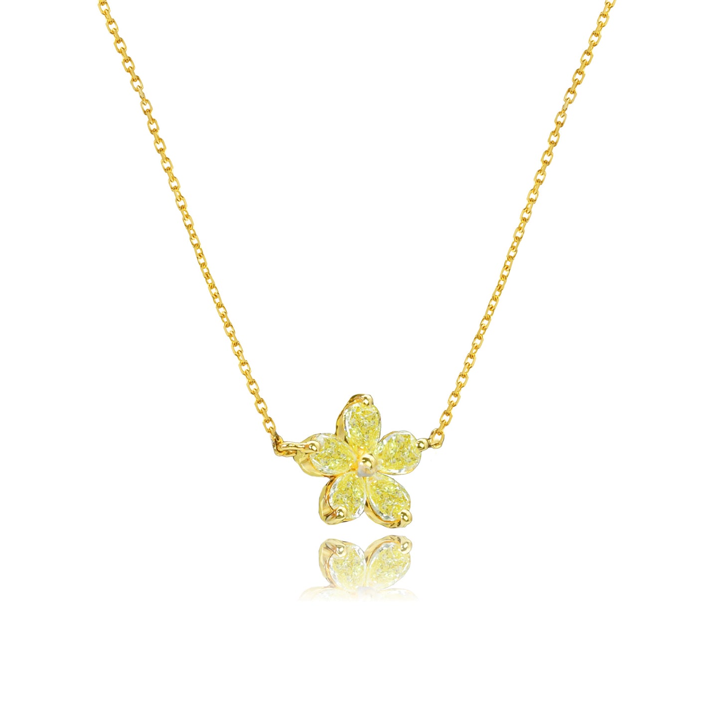 14k/18k yellow gold 0.45 ctw fancy yellow diamond necklace